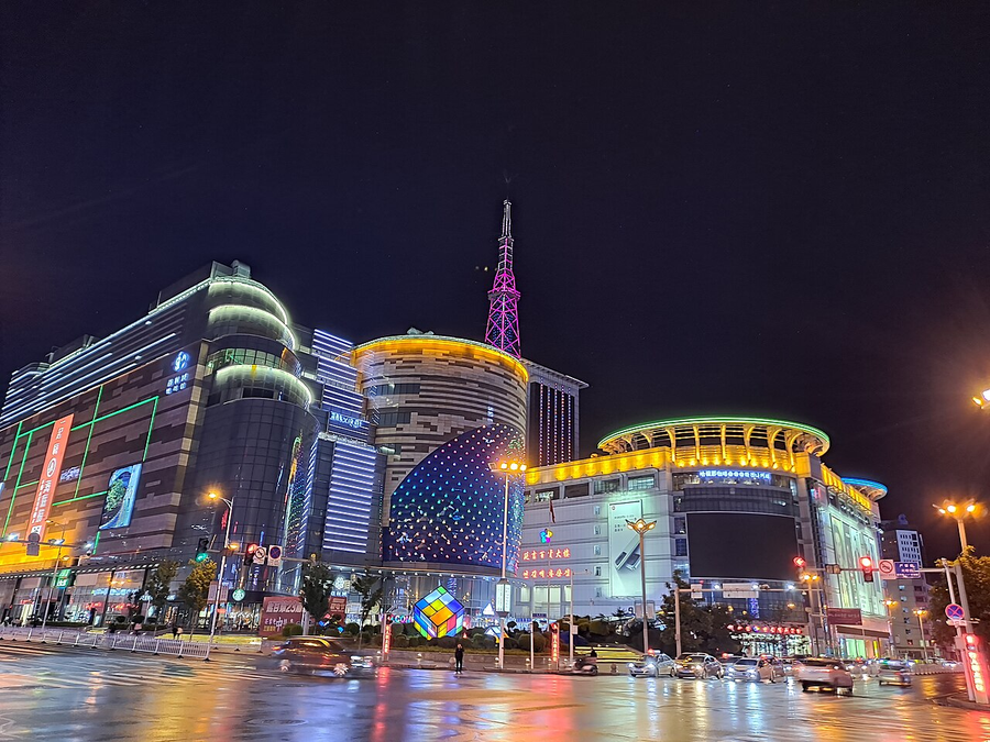 Yanji city streets at night