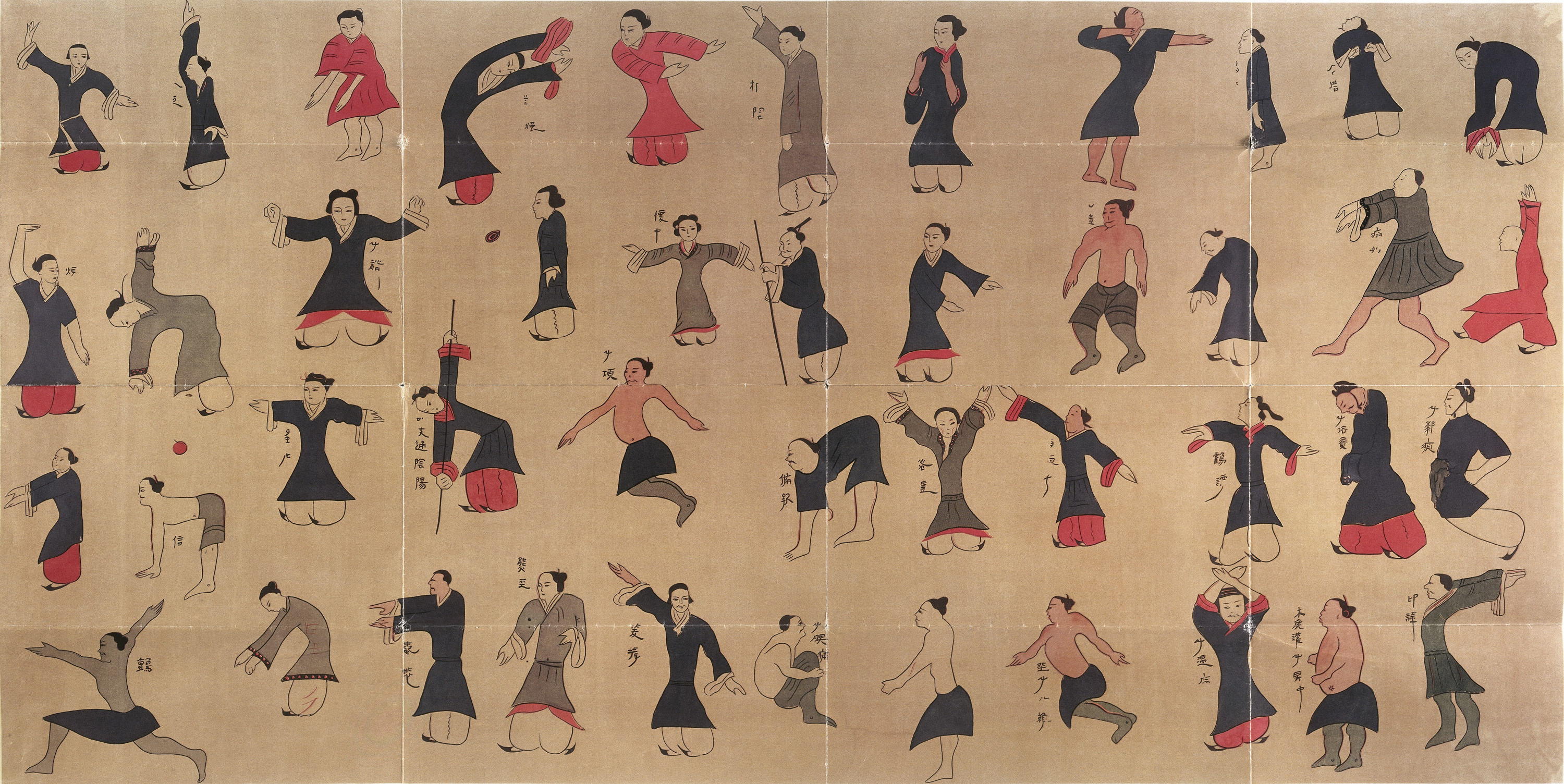 A reconstruction of the Mawangdui Daoyin chart · a historical illustration