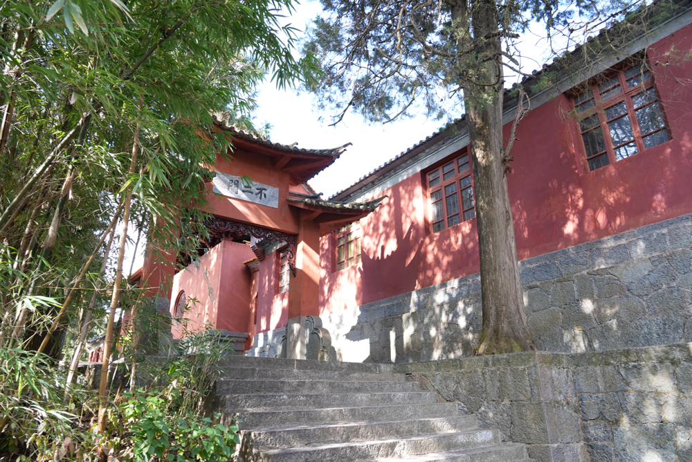 The wooded approach to Xuyun Chan Temple
