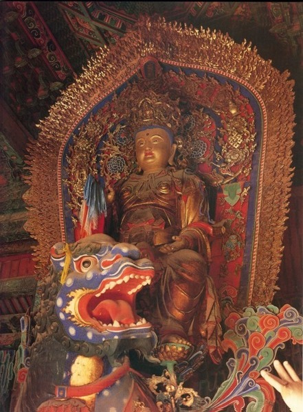 Manjushri riding a lion · Shuxiang Temple, Mount Wutai